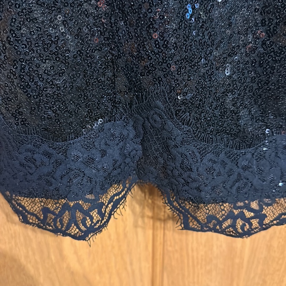 Women's Black Lace Trim Sequin Slip Dress - Wild Fable™- Fully lined - Picture 6 of 12